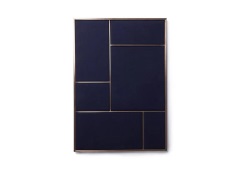 PLEASE WAIT to be SEATED - Nouveau Pin Large Brass/Navy Blue