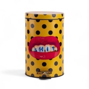 SELETTI - Shit Toiletpaper Home Bin Ø20,5xH27,5 Geel/Zwart/Multicolor