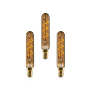 e3light - 3-pack Gloeilamp LED 2W (80lm) Dimbaar T19 Golden  E14