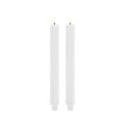 Uyuni Lighting - Kaars LED gegroefd 2-pack 3,2 x 25,5 cm wit