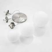 Lindby - Heleska 3 Round Hanglamp Opal/Nickel