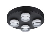 Paulmann - Kame 4 wandlamp/plafondlamp IP44 zwart
