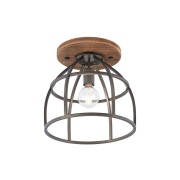 Lindby - Rutger Round Plafondlamp Wood/Black