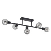 Lindby - Biscala 5 Plafondlamp Black/Smoke