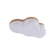 Lindby - Pilvi LED Plafondlamp Wit/Hout