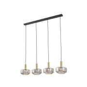 Lindby - Hildur 4 Hanglamp 118cm Rook Grijs/Geel Koper