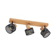 Lindby - Evinora 3 Plafondlamp Black/Wood