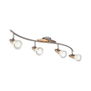 Lindby - Marena 4 Plafondlamp White/Nickel/Wood