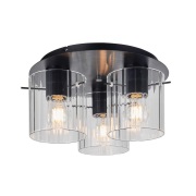Lucande - Eirian 3 Plafondlamp Clear/Black