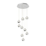 Lucande - Hayley 9 hanglamp Clear/Chrome