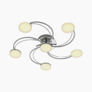Lindby - Rouven 6 LED Plafondlamp Chrome
