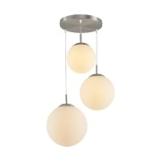 Lindby - Heleska 3 Round Hanglamp Opal/Nickel