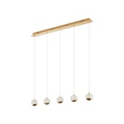Lucande - Hayley 5 Line Hanglamp Clear/Gold