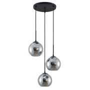 Lindby - Jurian 3 Round Hanglamp Black/Smoke