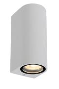Lucide Zaro Round - buiten wandlamp - 7,8 x 6,8 x 16 cm - IP44 - wit