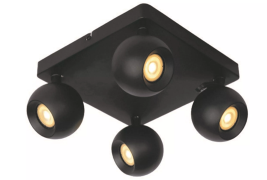 Lucide Favori - opbouwspot - 24 x 24 x 11,8 cm - zwart