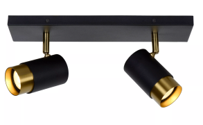 Lucide Floris - opbouwspot - 35 x 10,9 x 12,5 cm - zwart en messing