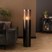 Vico Cylinder Nikkel - vloerlamp - Ø 25 x 120 cm - zwart nikkel
