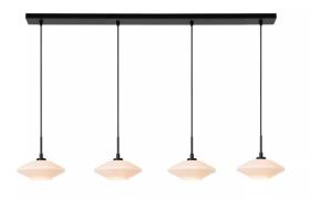 Lucide Trevor 4L - hanglamp - 125 x 20 x 150 cm - zwart en opaal