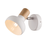 Elmark Addy - opbouwspot - Ø 8 x 15 cm - wit en hout