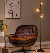 Lucide Upton - vloerlamp - Ø 23 x 154 cm - gerookt