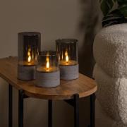 Lucide Velas - set van 3 tafellampen op batterijen - Ø 8 x 15 - grijs