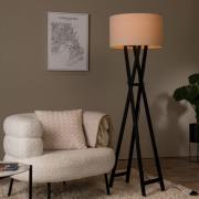 Lucide Trafalgar - vloerlamp - Ø 48 x 157 cm - beige en zwart