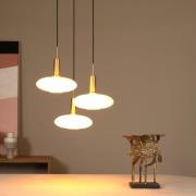 Lucide Singala 3L - hanglamp - Ø 55 x 169 cm - opaal en goud