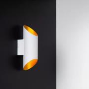 Lucide Quirijn - wandverlichting - 9,6 x 12,1 x 30 cm - wit en messing