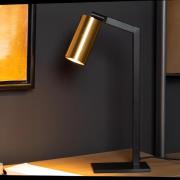 Lucide Sybil - tafellamp - 26,5 x 8,5 x 43 cm - zwart & mat goud/messi...