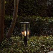 Lutec Pine - sokkellamp - 12,1 x 12,1 x 42,6 cm - IP44 - zwart